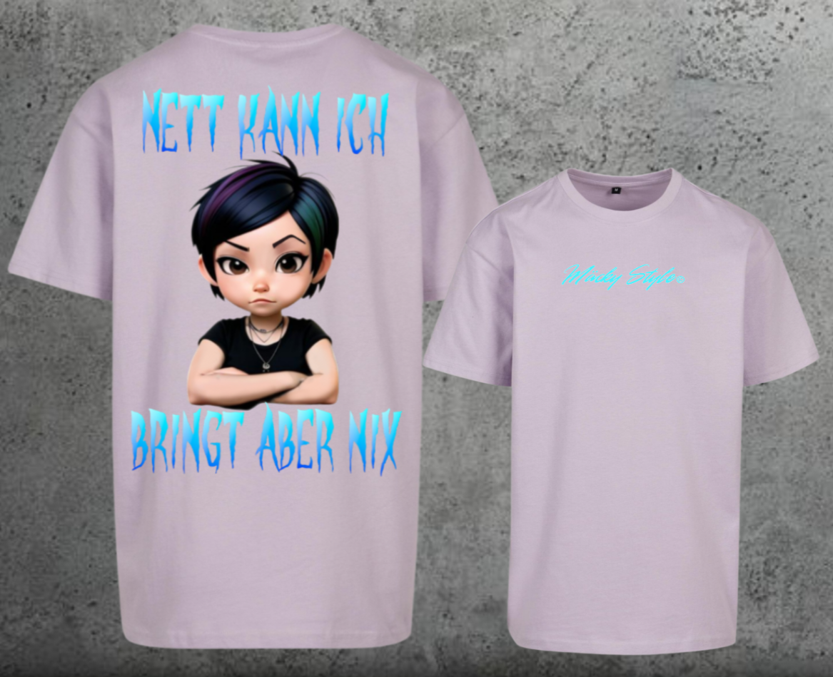 Nett kann ich Oversize Shirt Backprint