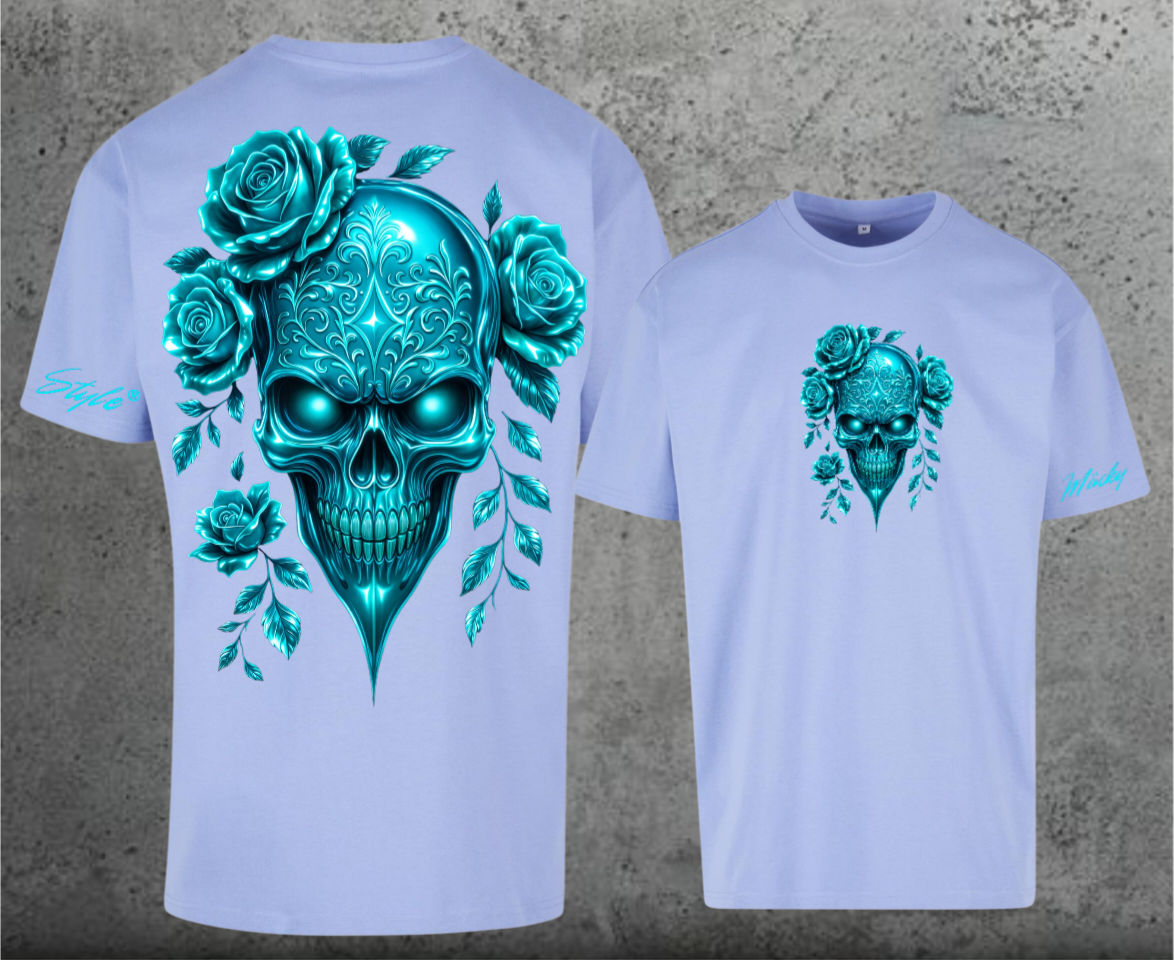 Metalic Totenkopf Mint Oversize Shirt Backprint