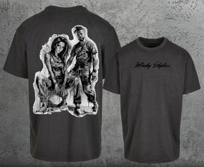 The Macher Black/White Oversize Shirt Backprint