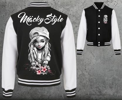 Flower Big Girl Kids College Jacke Unisex