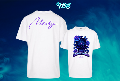 T.O.S. Lilac Totenkopf Oversize Shirt Frontprint Unisex