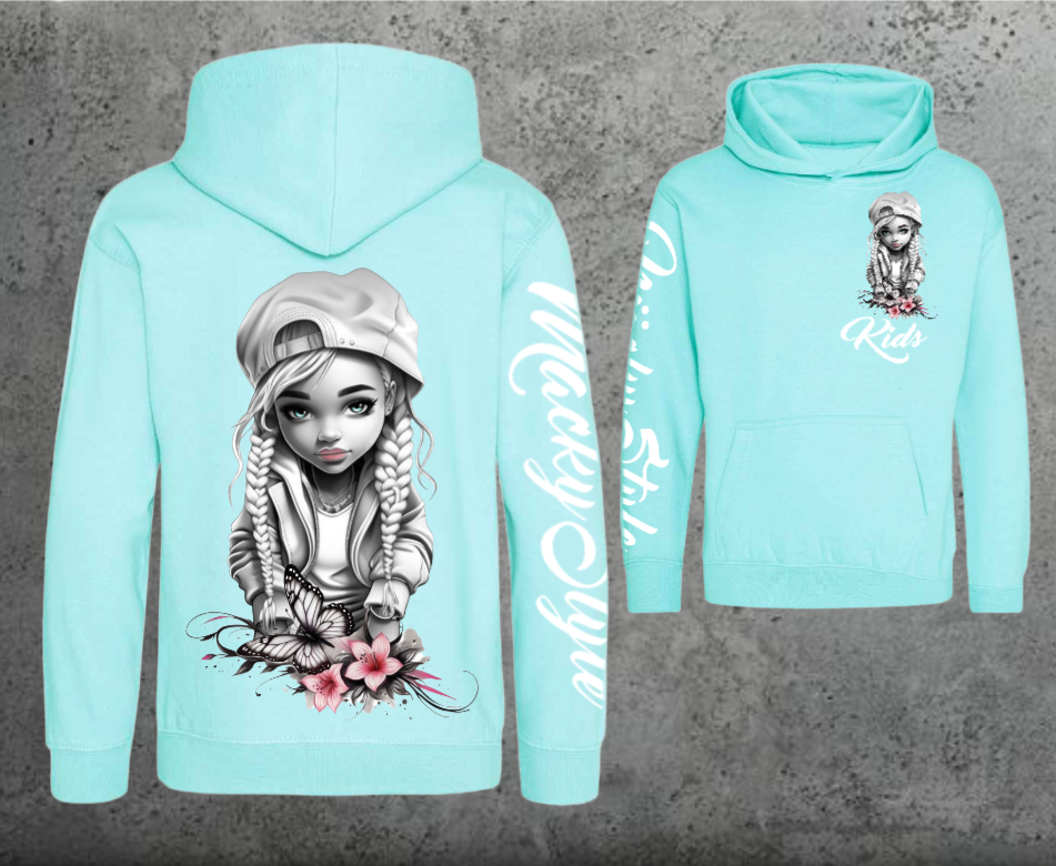 Flower Big Girl Kids Hoodie Unisex