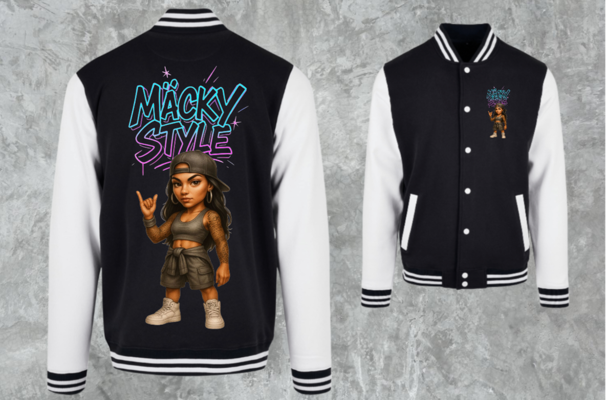 Streetstyle Woman College Jacke Back/Frontprint