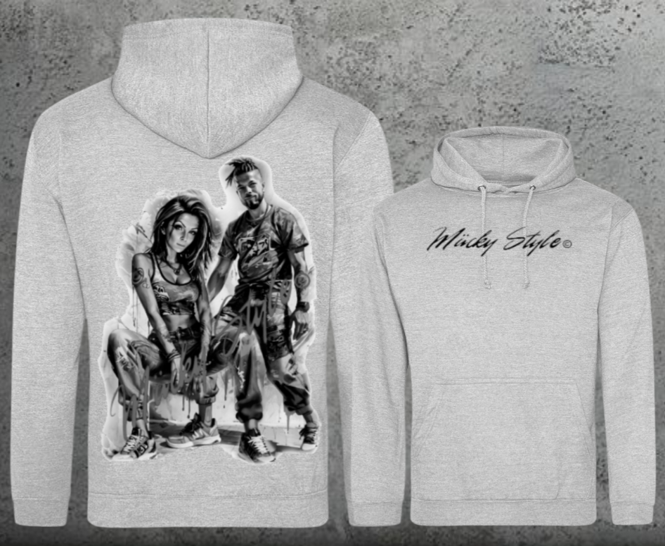 Die Macher Schwarz/Weiss Hoodie Unisex Backprint