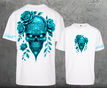 Metalic Totenkopf Mint Oversize Shirt Backprint