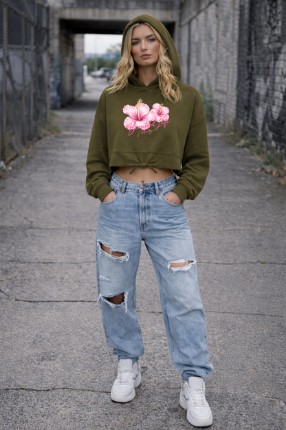 Beautiful Life Cropped Oversize Hoodie Woman