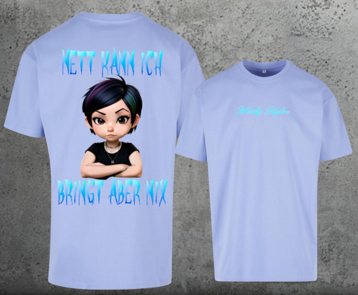 Nett kann ich Oversize Shirt Backprint