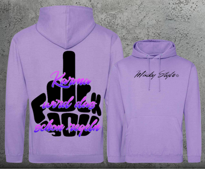 FuckYou Karma (Schwarz/Bunt) Hoodie Unisex Backprint