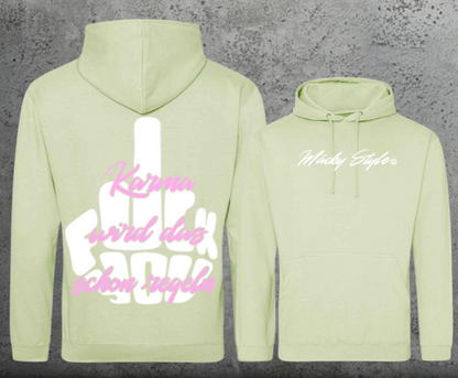 FuckYou Karma (White/Pink) Hoodie Unisex Backprint