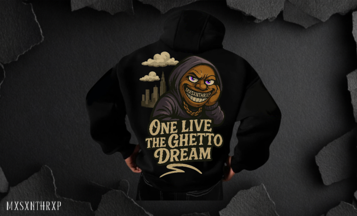 ONE LIVE THE GHETTO DREAM Hoodie Soft Backprint Unisex