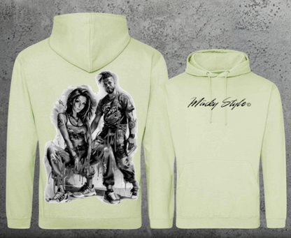 Die Macher Schwarz/Weiss Hoodie Unisex Backprint