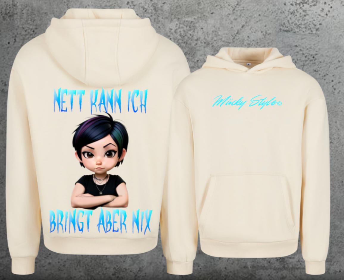 Nett kann ich Hoodie Soft Backprint