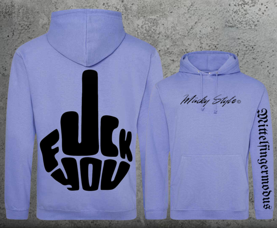 FuckYou - Mittelfingermodus Schwarz Hoodie Unisex Backprint