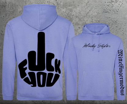FuckYou - Mittelfingermodus Schwarz Hoodie Unisex Backprint
