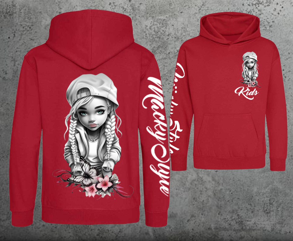 Flower Big Girl Kids Hoodie Unisex