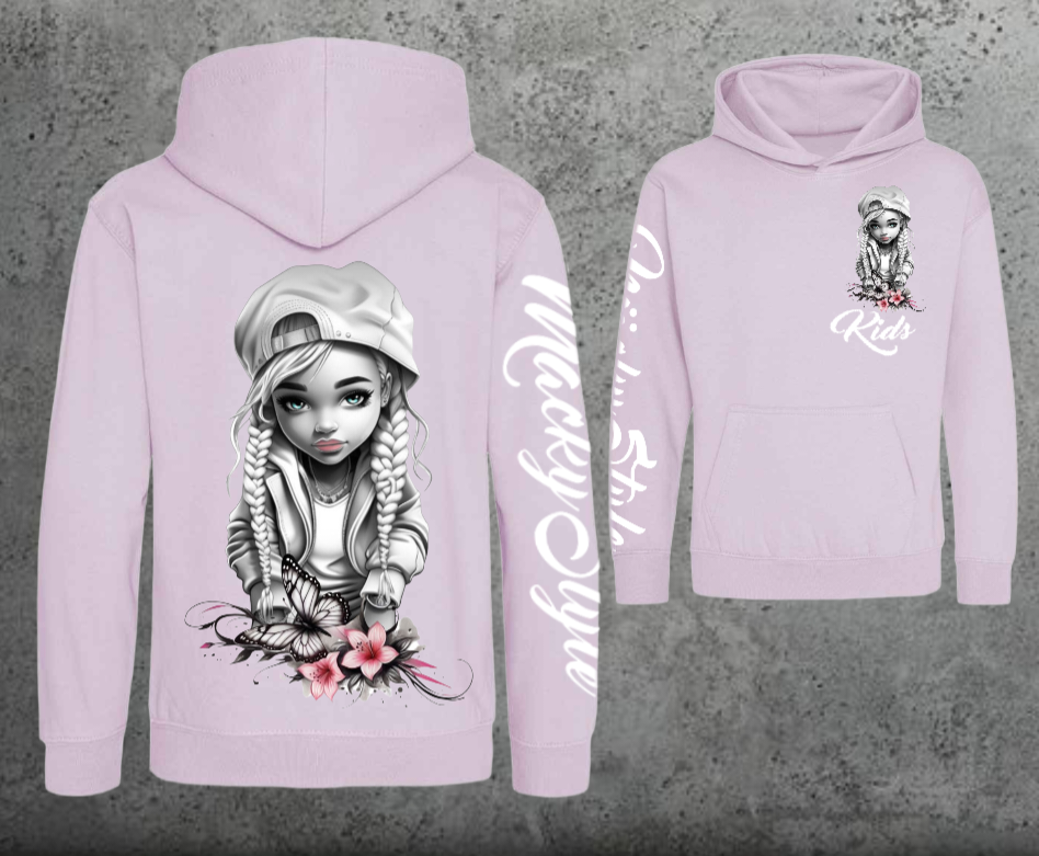 Flower Big Girl Kids Hoodie Unisex