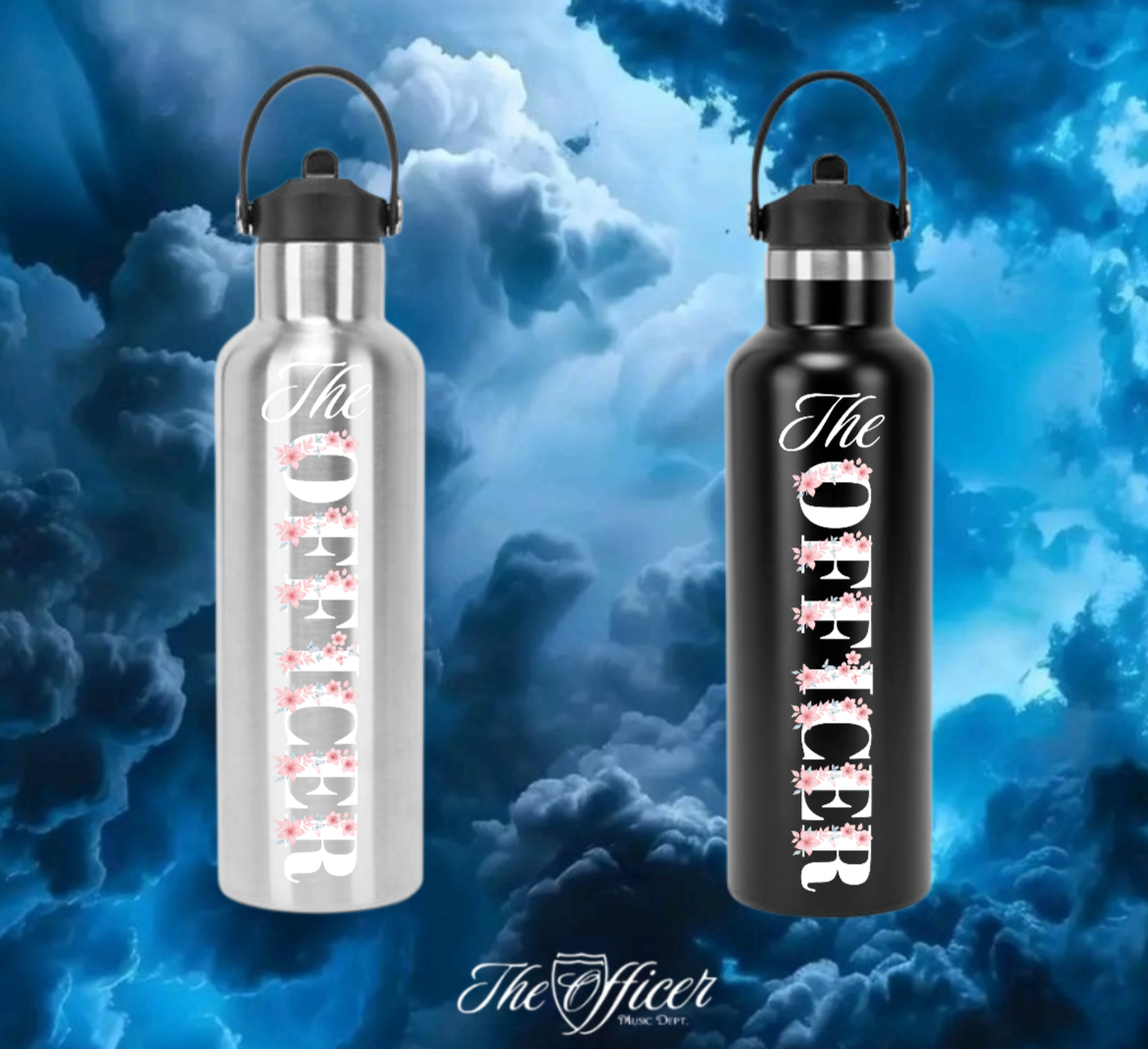 The Officer Flower Dekorative Alu-Trinkflasche
