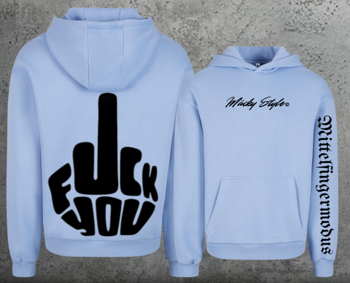 FuckYou - Mittelfingermodus Schwarz Hoodie Soft Backprint