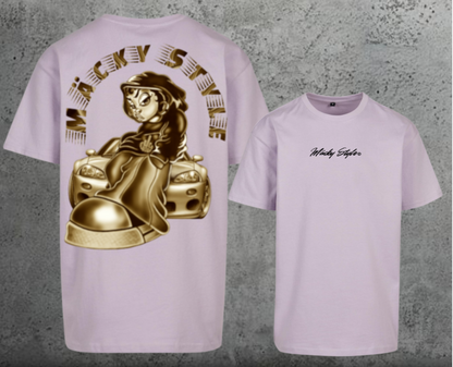 Maglietta oversize da corsa con stampa sul retro