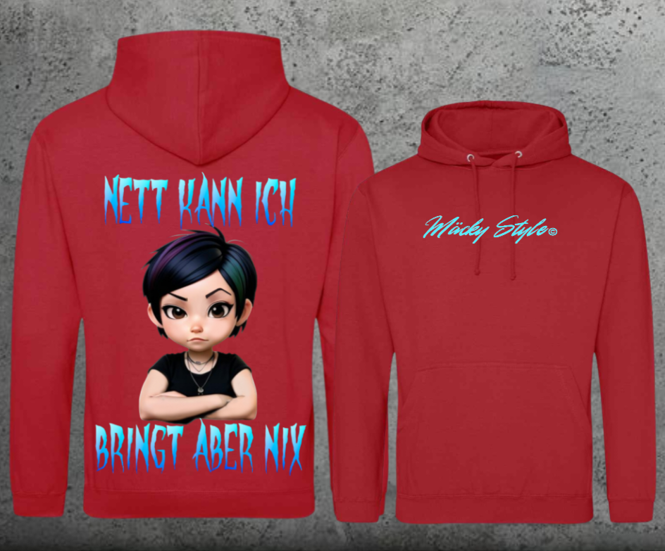 Nett kann ich Hoodie Unisex Backprint