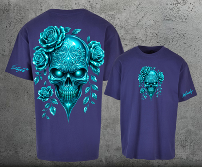 Metalic Totenkopf Mint Oversize Shirt Backprint