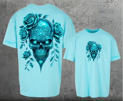 Metalic Totenkopf Mint Oversize Shirt Backprint