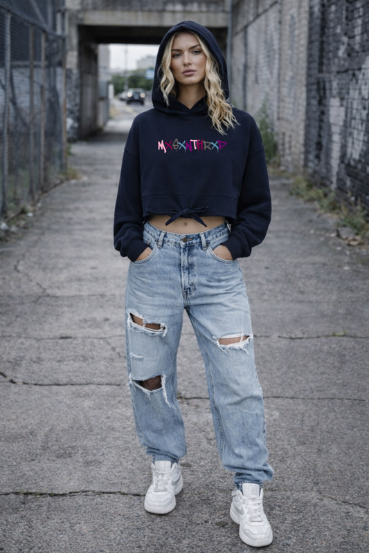 MXSXNTHRXP Color Cropped Oversize Hoodie Woman