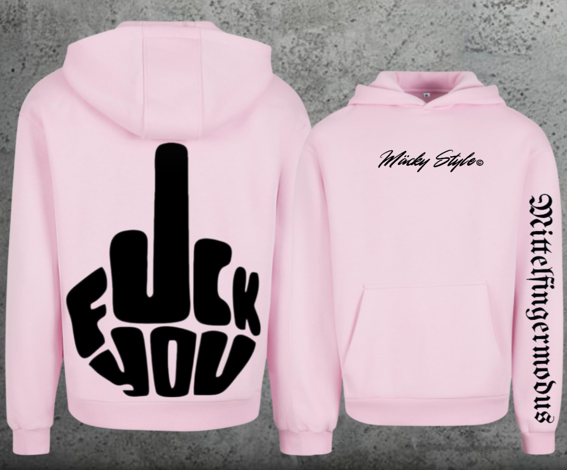 FuckYou - Mittelfingermodus Schwarz Hoodie Soft Backprint