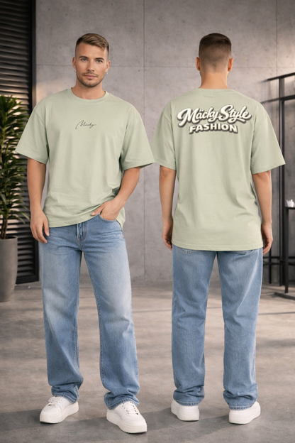 Camicia oversize con stampa sul retro 