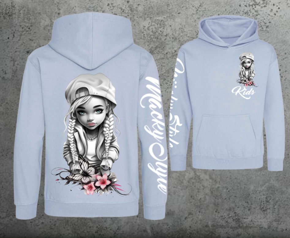 Flower Big Girl Kids Hoodie Unisex