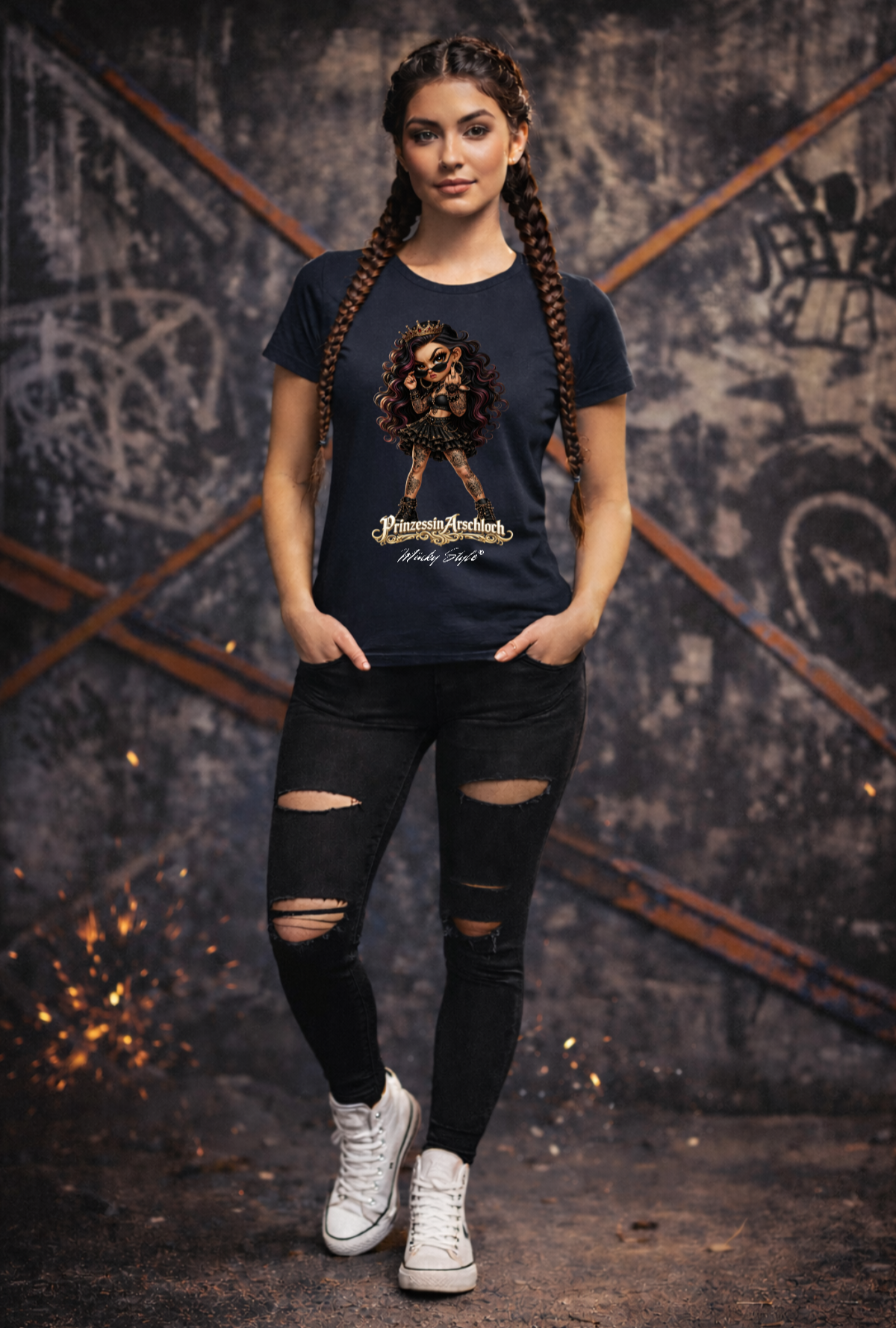 Prinzessin Arschloch  Woman Shirt Frontprint