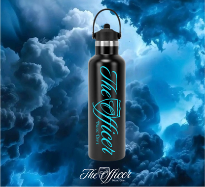 The Officer Schriftzug Dekorative Alu-Trinkflasche