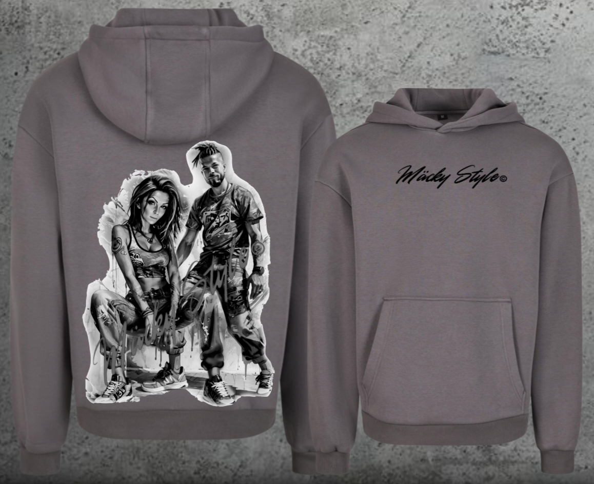 Die Macher Schwarz/Weiss Hoodie Soft Backprint