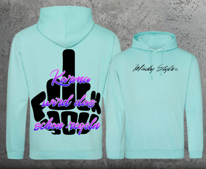 FuckYou Karma (Schwarz/Bunt) Hoodie Unisex Backprint