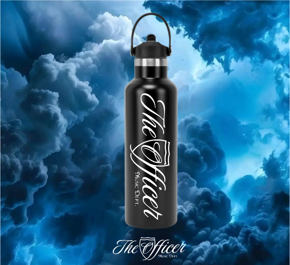 The Officer Schriftzug Dekorative Alu-Trinkflasche