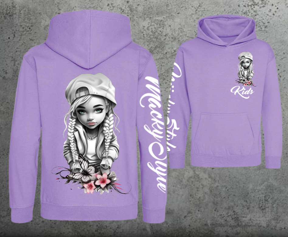 Flower Big Girl Kids Hoodie Unisex