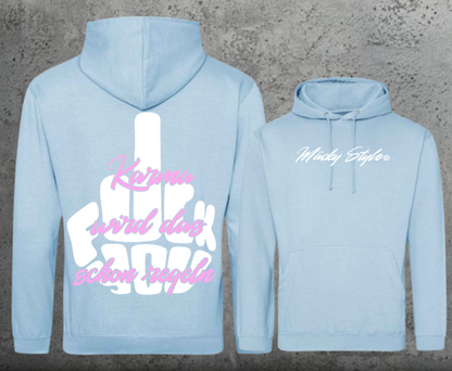FuckYou Karma (White/Pink) Hoodie Unisex Backprint