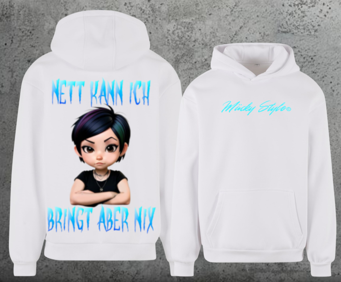 Nett kann ich Hoodie Soft Backprint