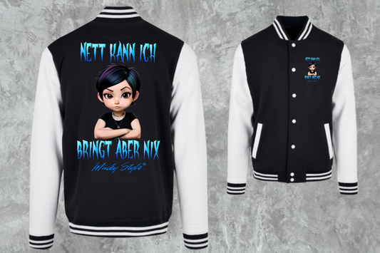 Nett kann ich College Jacke Back/Frontprint