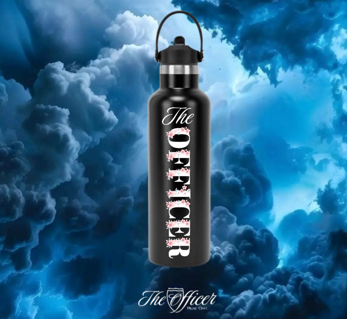 The Officer Flower Dekorative Alu-Trinkflasche