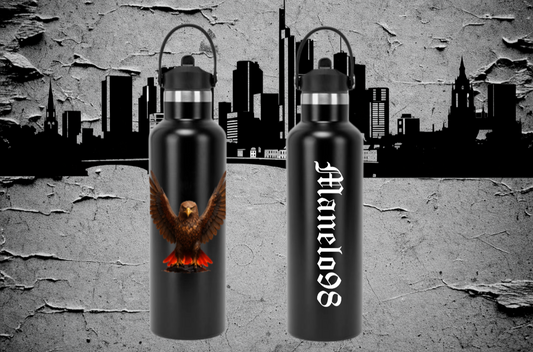 Manelo98 Dekorative Alu-Trinkflasche