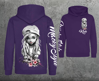 Flower Big Girl Kids Hoodie Unisex