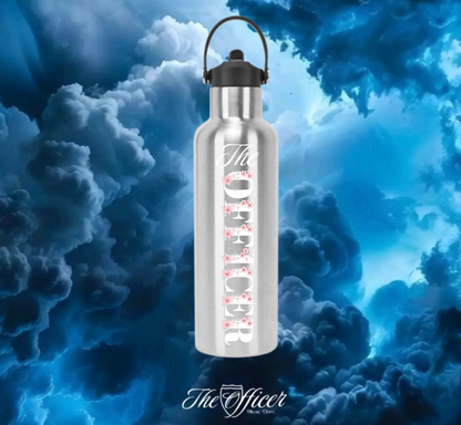 The Officer Flower Dekorative Alu-Trinkflasche
