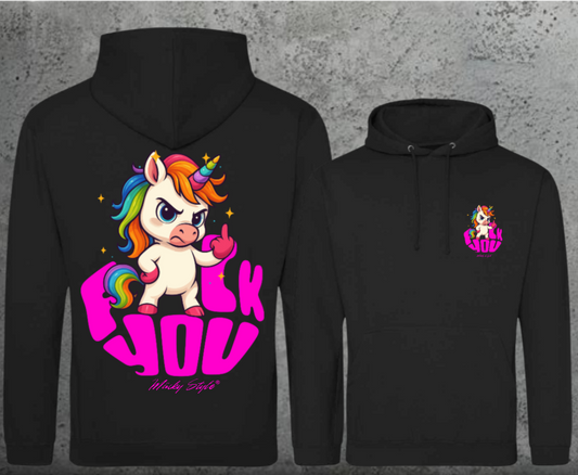 FuckYou Einhorn Hoodie Unisex Backprint