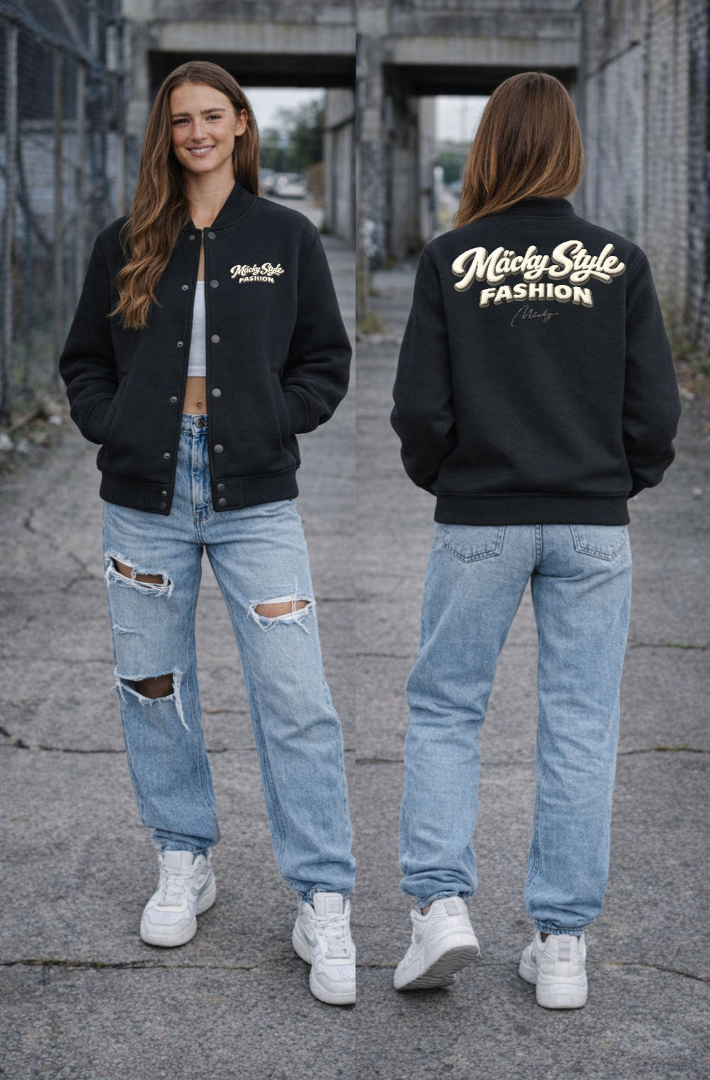 Mäcky Style Fashion Premium Collegejacke Unisex