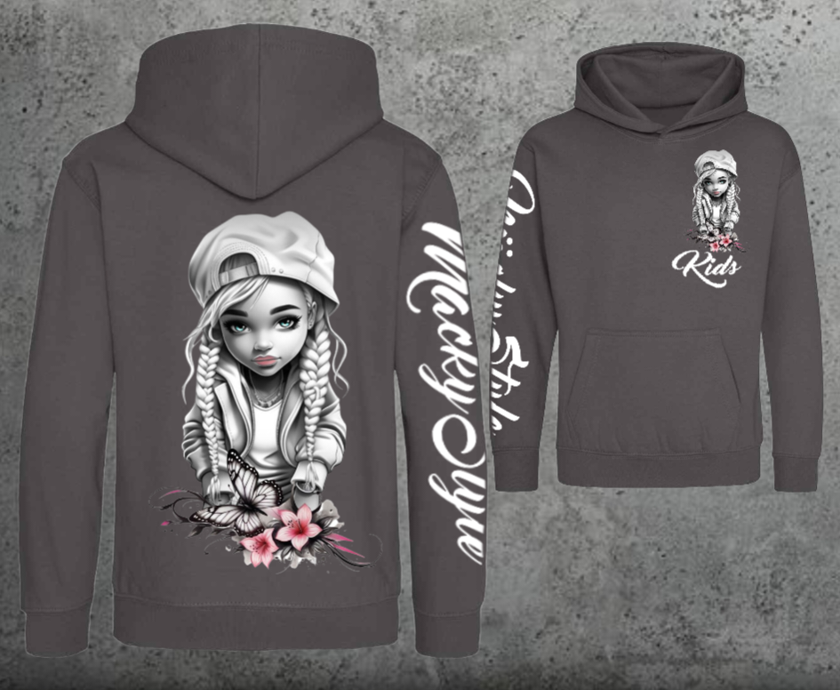 Flower Big Girl Kids Hoodie Unisex