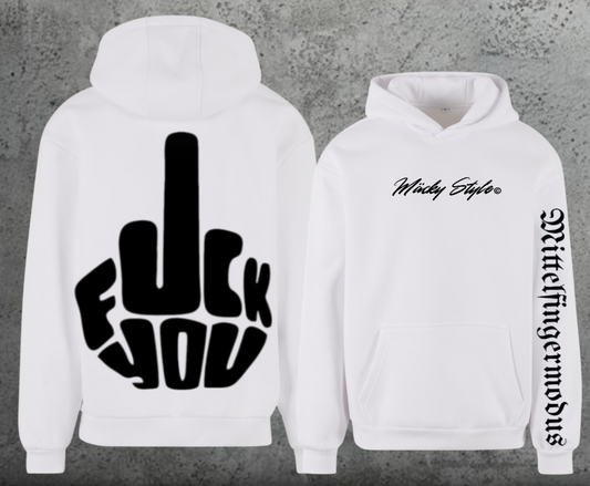 FuckYou - Mittelfingermodus Schwarz Hoodie Soft Backprint