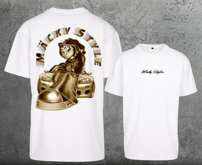 Maglietta oversize da corsa con stampa sul retro