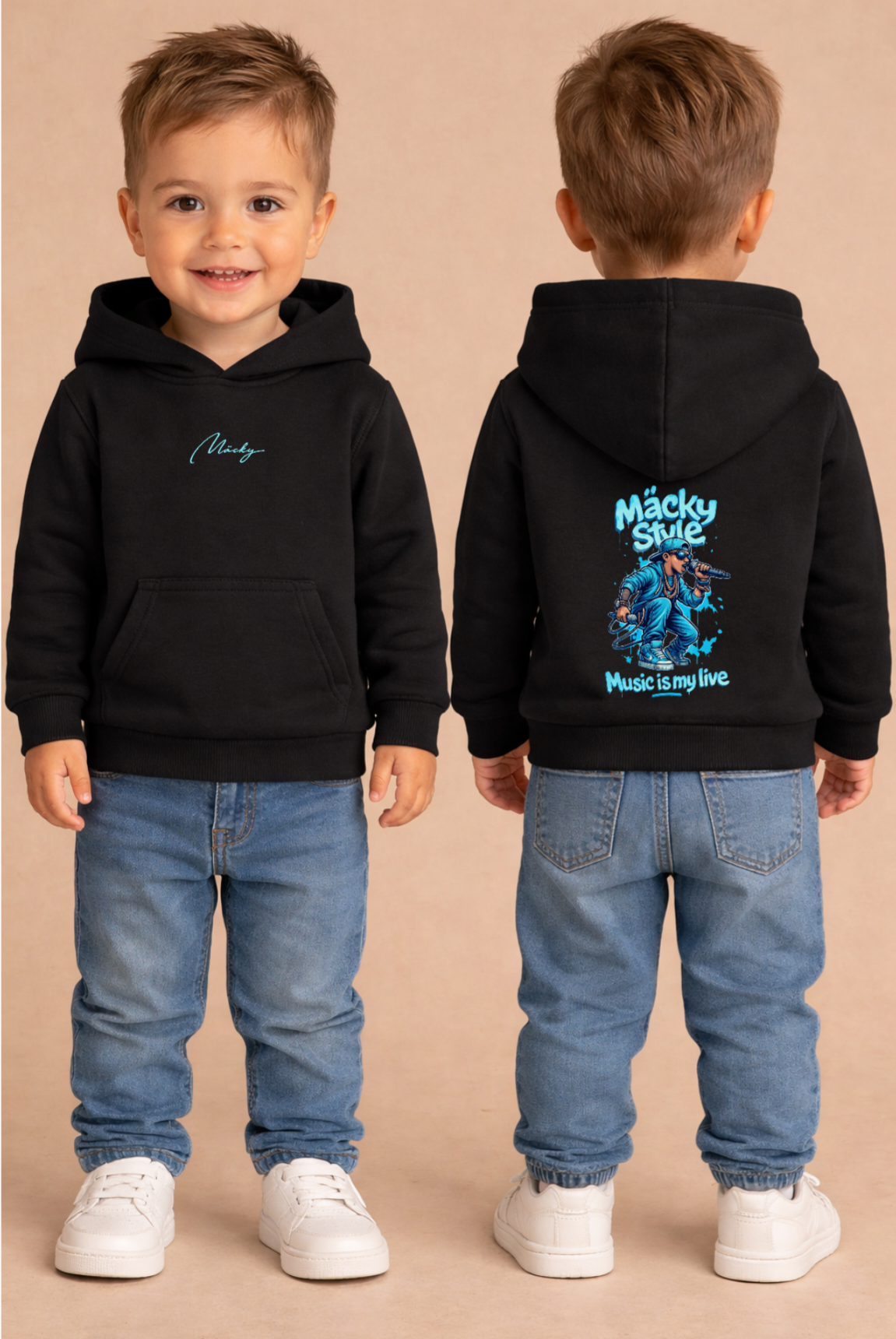 Felpa con cappuccio unisex MUSTER per bambini 