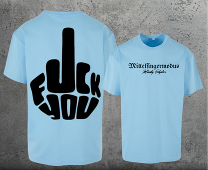 FuckYou - Mittelfingermodus Schwarz Oversize Shirt Backprint Unisex